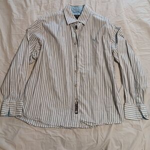 Men's Avirex Collared‎ Button Down Stipe Shirt Y2K 90's size XL
